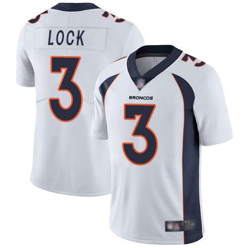 Denver Broncos Limited Youth White Drew Lock Road Jersey #3 Vapor Untouchable NFL Football Nike